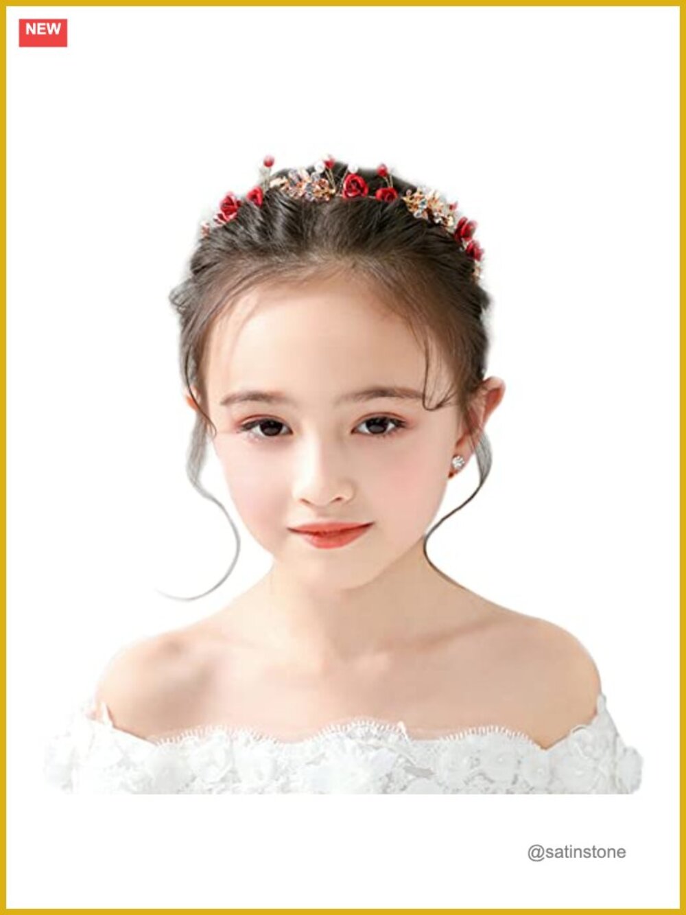 Rose Floral Headband Pearl Rhinestone Hair Vine Bridal Wedding Accessory
